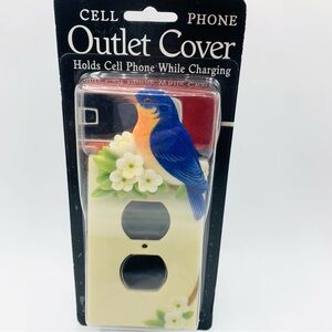 Bluebird Hand Painted Outlet Cover & Cell Phone Holder By Ibis & Orchid Design